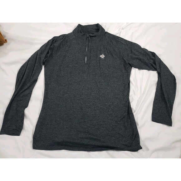 Rabbit EZ Zip Long Sleeve Womans Size Large Heather Grey Athletic Shirt - Picture 1 of 11
